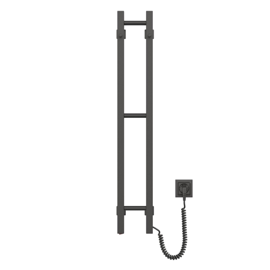 Elektrický sušák na ručníky SILOUETTE 187W/230V 101,1 cm IP44 černá pravá hranatý