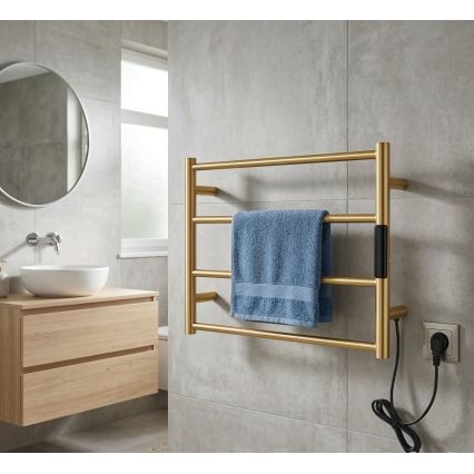 Elektrický sušák ručníků 56x37 cm 36W nerez/zlatá