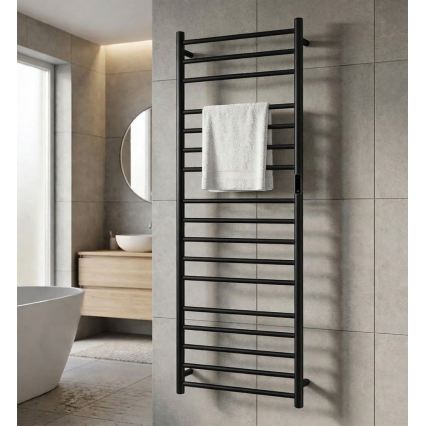 Elektrický sušák ručníků 60x168 cm 285W nerez/černá