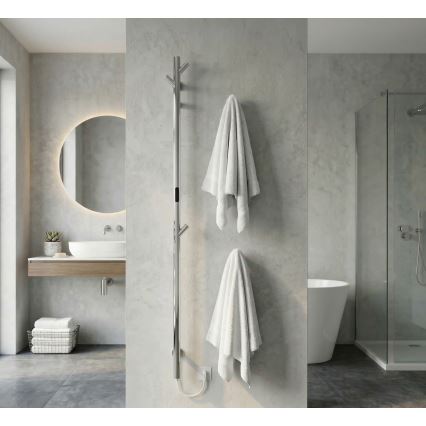 Elektrický tyčový sušák ručníků 172 cm 46W nerez