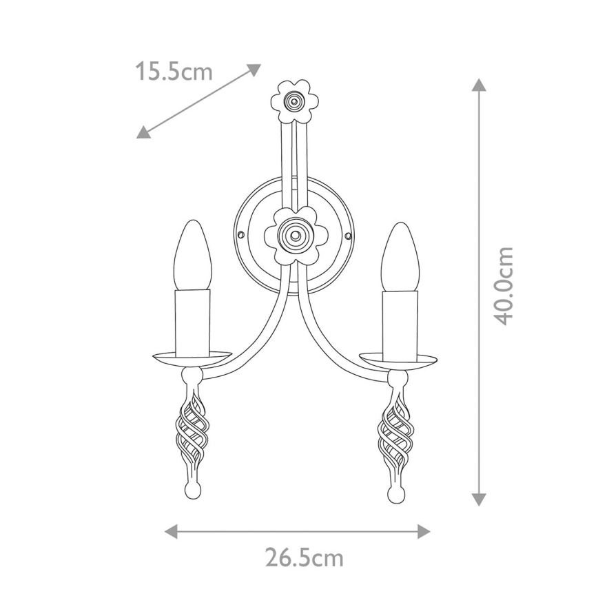 Elstead - Nástěnné svítidlo BELFRY 2xE14/60W/230V