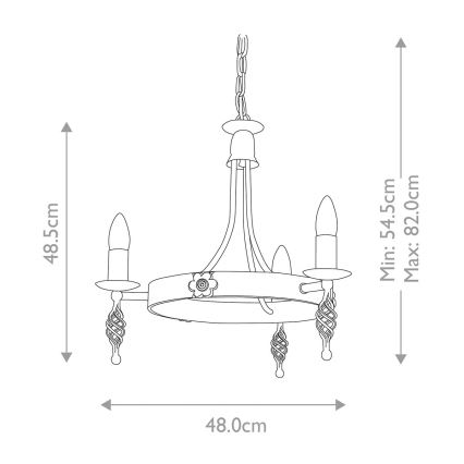 Elstead - Lustr na řetězu BELFRY 3xE14/60W/230V
