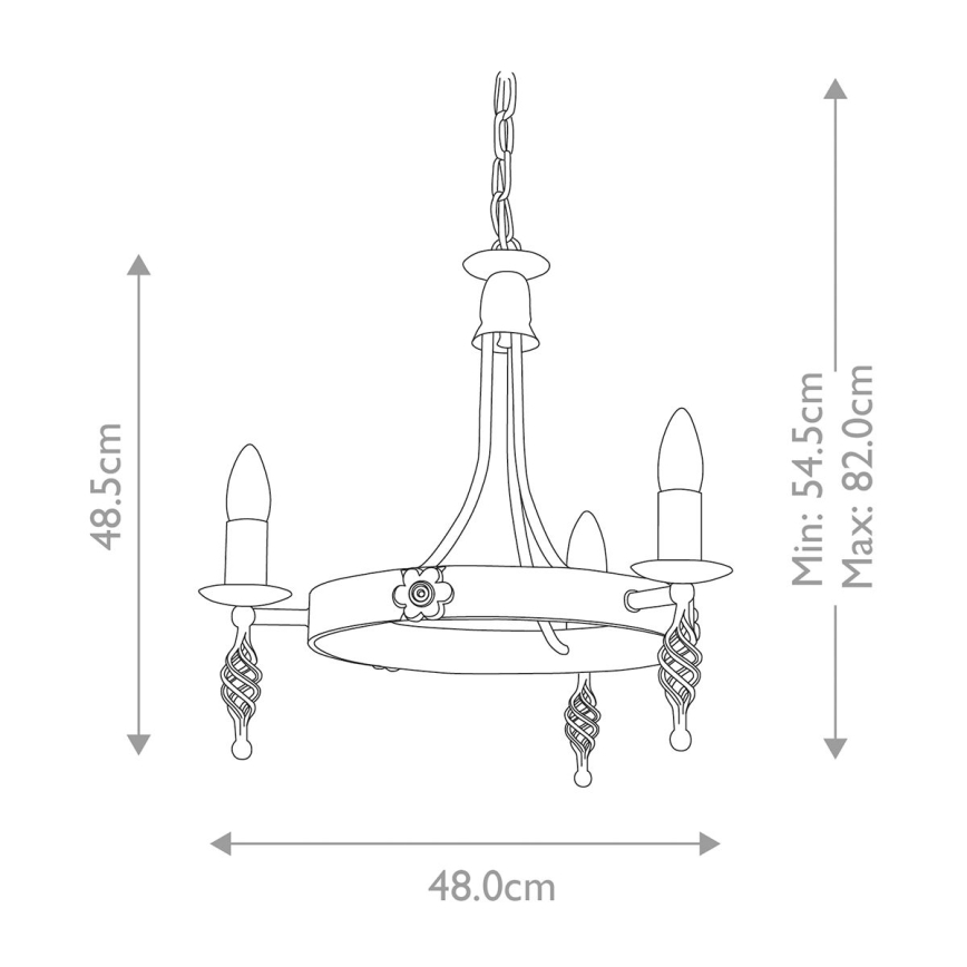 Elstead - Lustr na řetězu BELFRY 3xE14/60W/230V