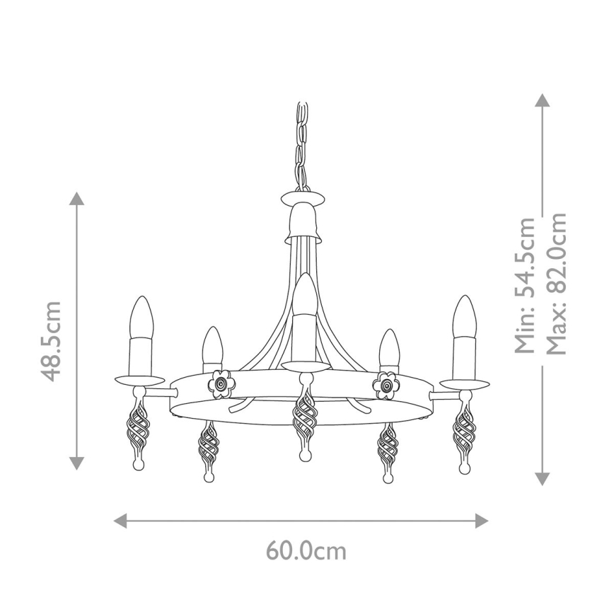 Elstead - Lustr na řetězu BELFRY 5xE14/60W/230V