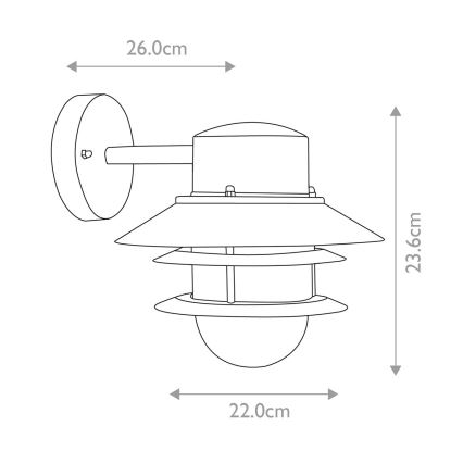 Elstead - Venkovní nástěnné svítidlo COPENHAGEN 1xE27/60W/230V IP44