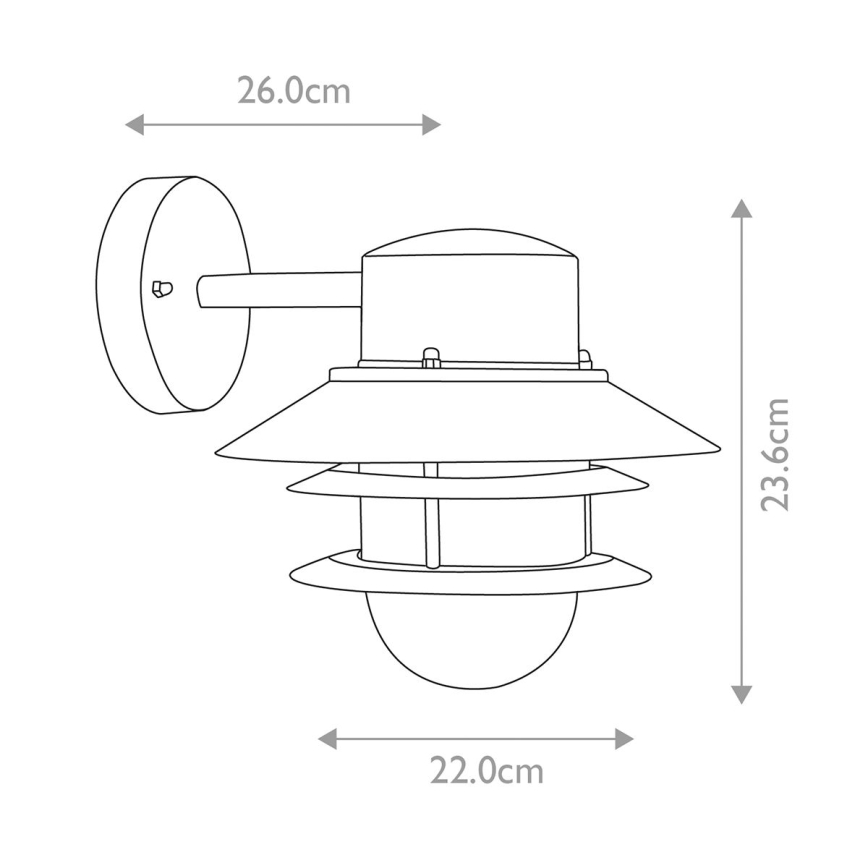Elstead - Venkovní nástěnné svítidlo COPENHAGEN 1xE27/60W/230V IP44