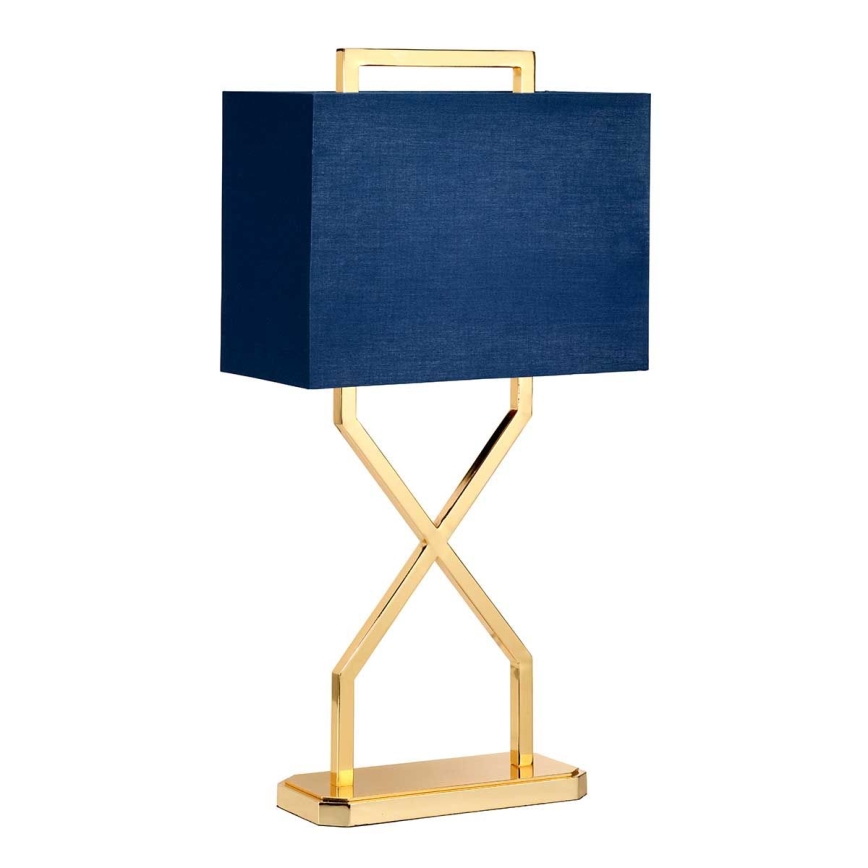 Elstead - Stolní lampa CROSS 1xE27/60W/230V zlatá/modrá