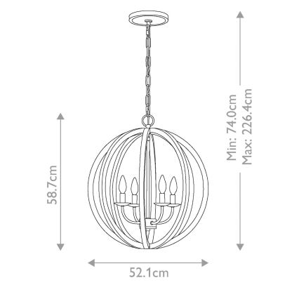 Elstead - Lustr na řetězu ALLIER 4xE14/60W/230V dub  