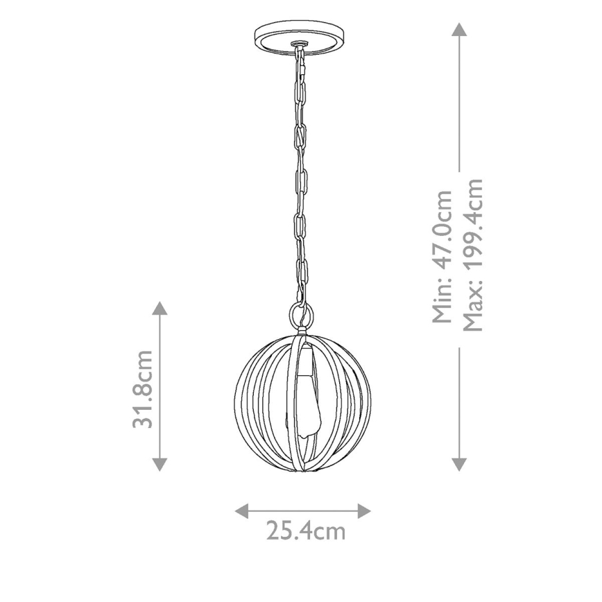 Elstead - Lustr na řetězu ALLIER 1xE27/60W/230V dub