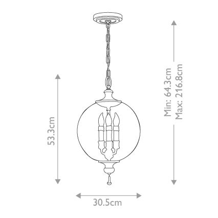 Elstead - Lustr na řetězu ARGENTO 3xE14/60W/230V   