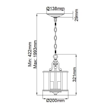 Elstead - Lustr na řetězu GENTRY 3xE14/60W/230V   