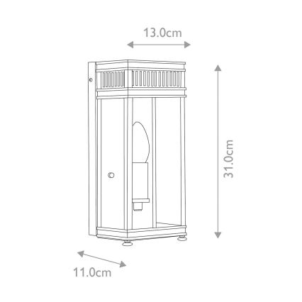 Elstead - Venkovní nástěnné svítidlo HOLBORN 1xE14/60W/230V IP44