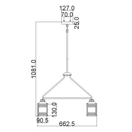 Elstead - Venkovní lustr ASHLAND 5xE27/60W/230V IP44   