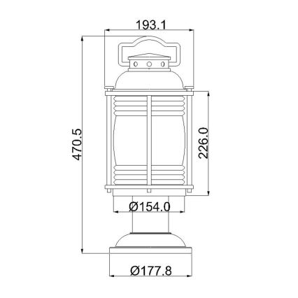 Elstead - Venkovní lampa ASHLAND 1xE27/60W/230V IP44   