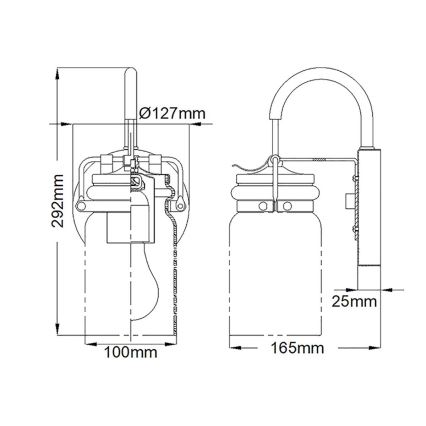 Elstead - Nástěnné svítidlo BRINLEY 1xE27/60W/230V antracit   