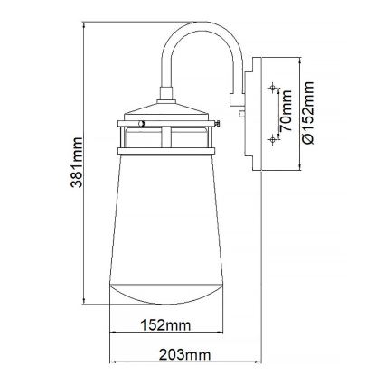 Elstead - Venkovní nástěnné svítidlo LYNDON 1xE27/100W/230V IP44