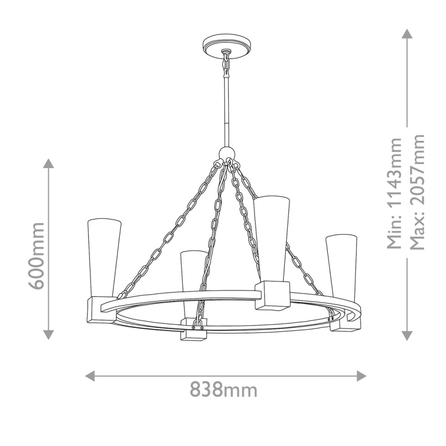 Elstead - Lustr na tyči KRISTY 4xE27/40W/230V měděná