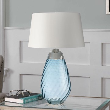 Elstead - LED Stolní lampa LENA 1xE27/40W/230V + 1xGU10/7W 74 cm modrá/bílá