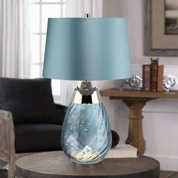 Elstead - LED Stolní lampa LENA 1xE27/60W/230V + 1xGU10/7W 60,5 cm modrá
