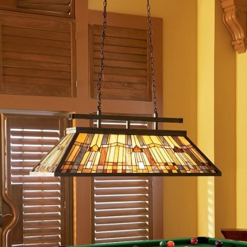 Elstead - Lustr na řetězu Tiffany INGLENOOK 3xE27/100W/230V   