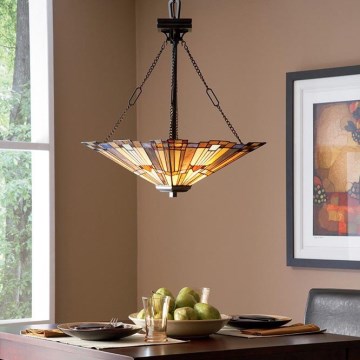 Elstead - Lustr na řetězu Tiffany INGLENOOK 3xE27/100W/230V   