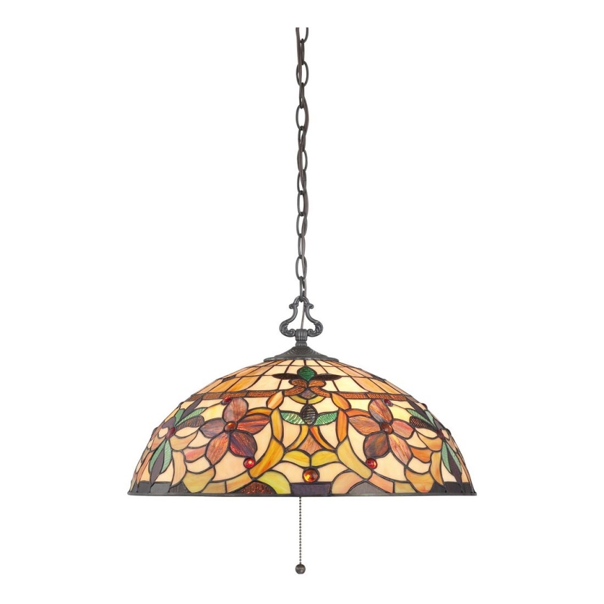 Elstead - Lustr na řetězu Tiffany KAMI 3xE27/60W/230V   