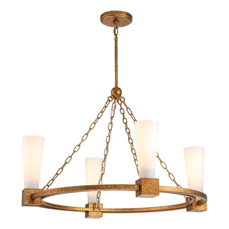 Elstead - Lustr na tyči KRISTY 4xE27/40W/230V měděná