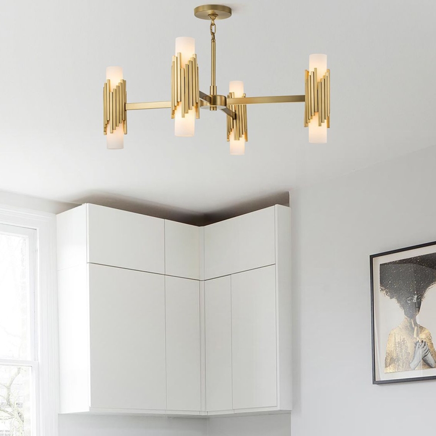 Elstead - Lustr na tyči MARVELE 8xE14/40W/230V zlatá