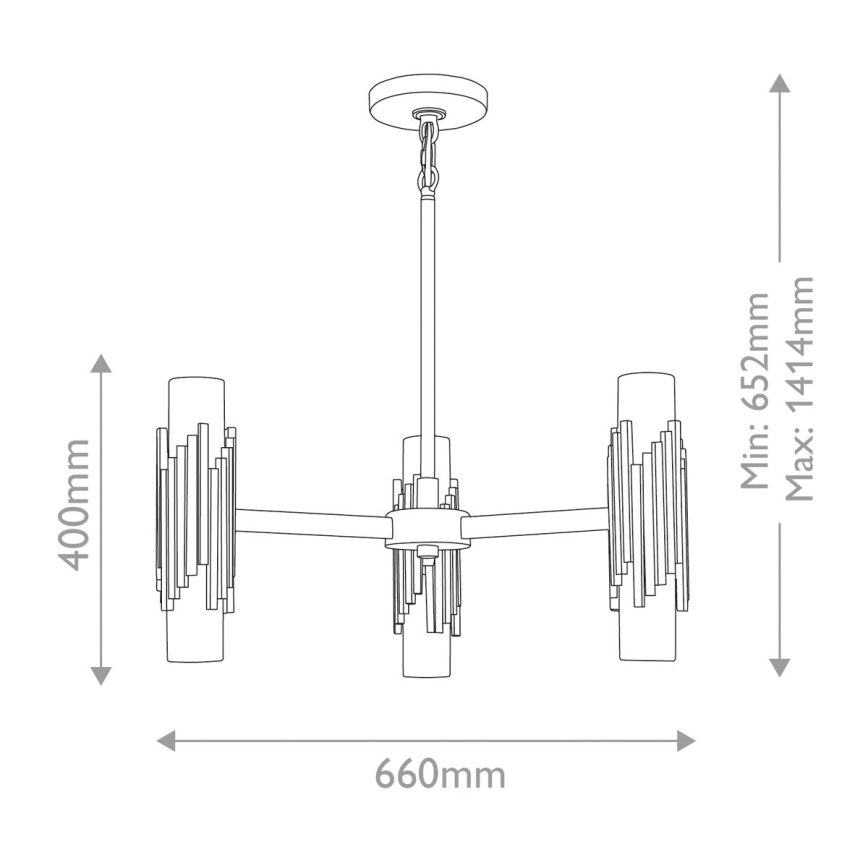 Elstead - Lustr na tyči MARVELE 6xE14/40W/230V zlatá