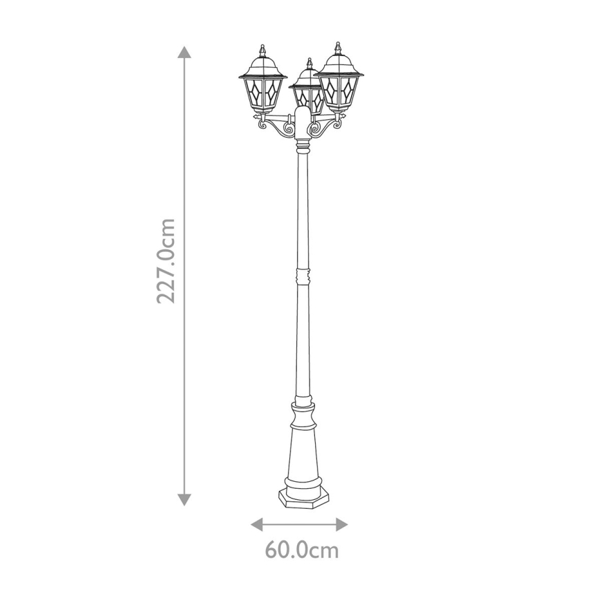 Elstead - Venkovní lampa NORFOLK 3xE27/100W/230V IP43 černá