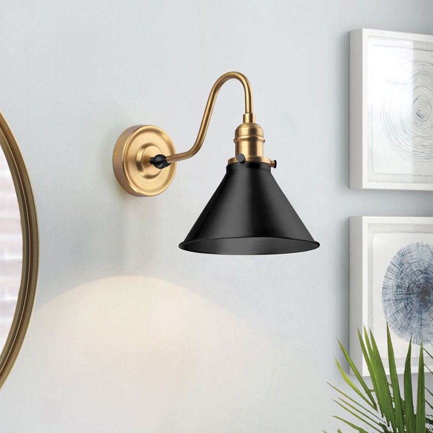 Elstead PV1-AB-MB - Nástěnné svítidlo PROVENCE 1xE27/60W/230V zlatá/černá