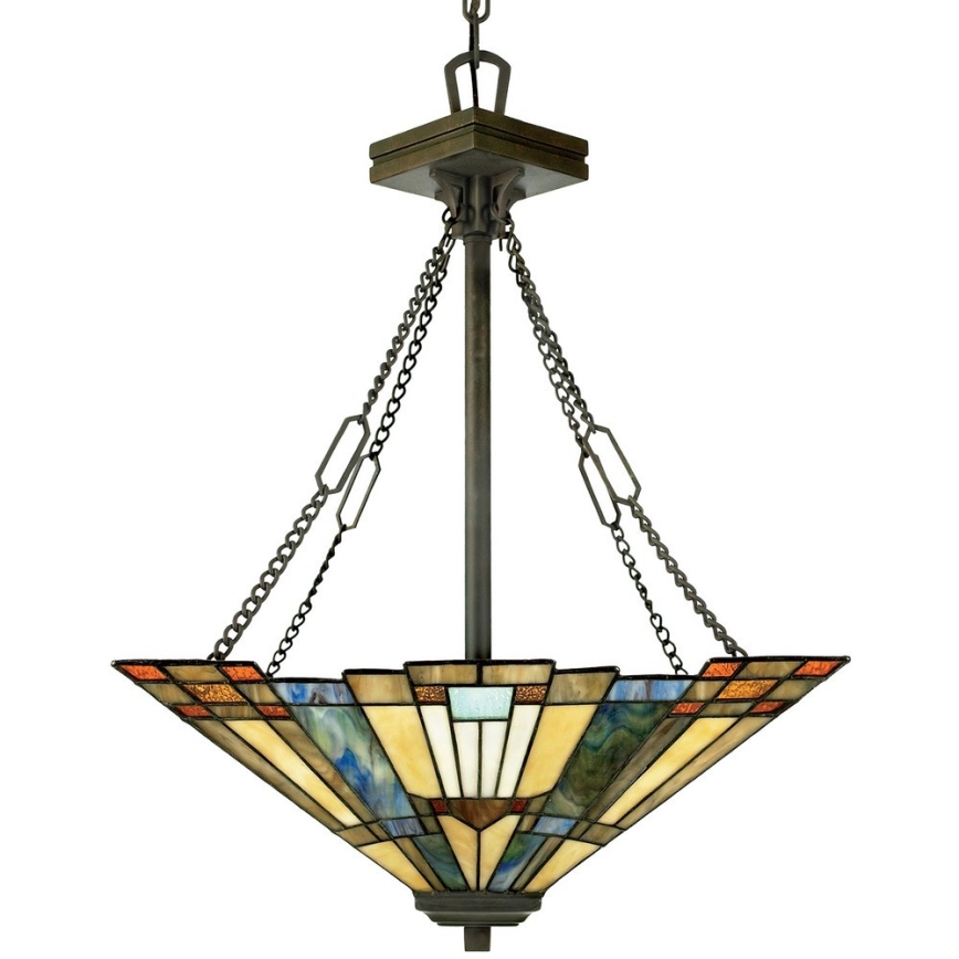 Elstead - Lustr na řetězu Tiffany INGLENOOK 3xE27/100W/230V   