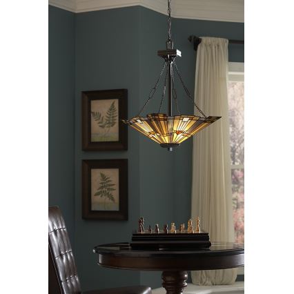 Elstead - Lustr na řetězu Tiffany INGLENOOK 3xE27/100W/230V   