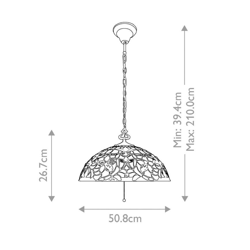 Elstead - Lustr na řetězu Tiffany KAMI 3xE27/60W/230V   