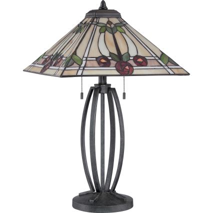 Elstead - Stolní lampa Tiffany RUBY 2xE27/60W/230V    