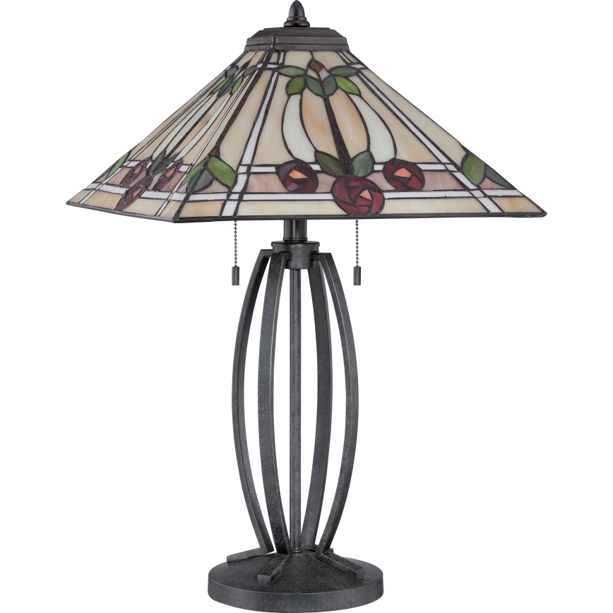 Elstead - Stolní lampa Tiffany RUBY 2xE27/60W/230V    