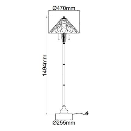 Elstead - Stojací lampa Tiffany VICTORY 2xE27/60W/230V