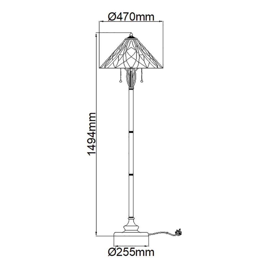 Elstead - Stojací lampa Tiffany VICTORY 2xE27/60W/230V