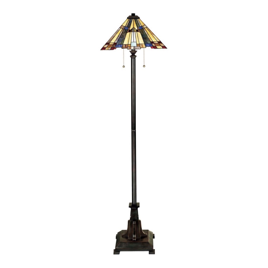 Elstead - Stojací lampa Tiffany INGLENOOK 2xE27/60W/230V