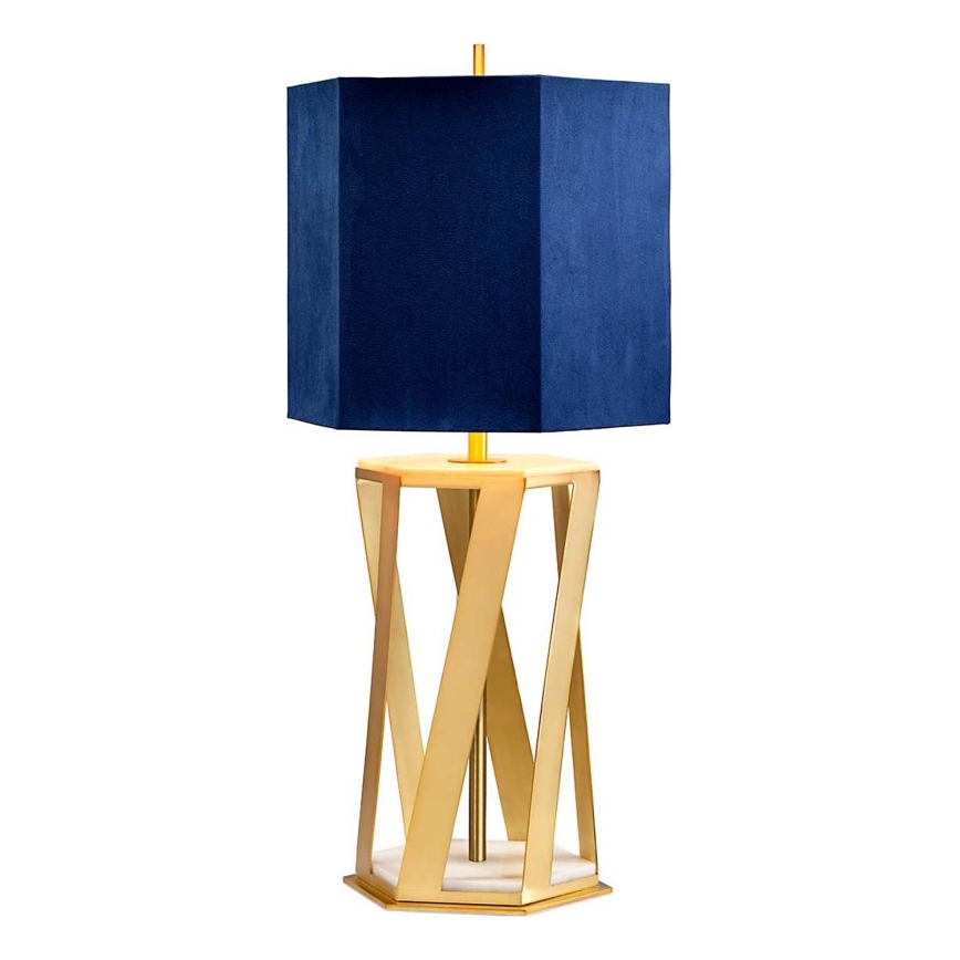 Elstead - Stolní lampa APOLLO 1xE27/60W/230V zlatá/modrá