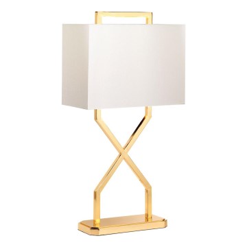 Elstead - Stolní lampa CROSS 1xE27/60W/230V zlatá/bílá