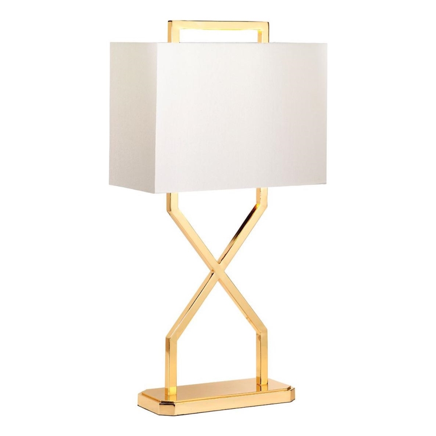 Elstead - Stolní lampa CROSS 1xE27/60W/230V zlatá/bílá