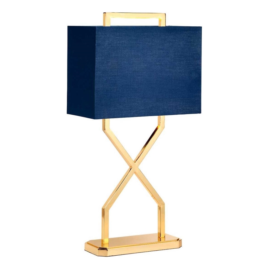 Elstead - Stolní lampa CROSS 1xE27/60W/230V zlatá/modrá
