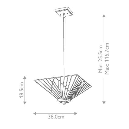 Elstead - Lustr na tyči ALDERLEY 2xE27/60W/230V
