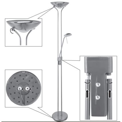 Emil Lux - Stmívatelná stojací lampa 1xR7s/230W/230V + 1xG9/28W/230V