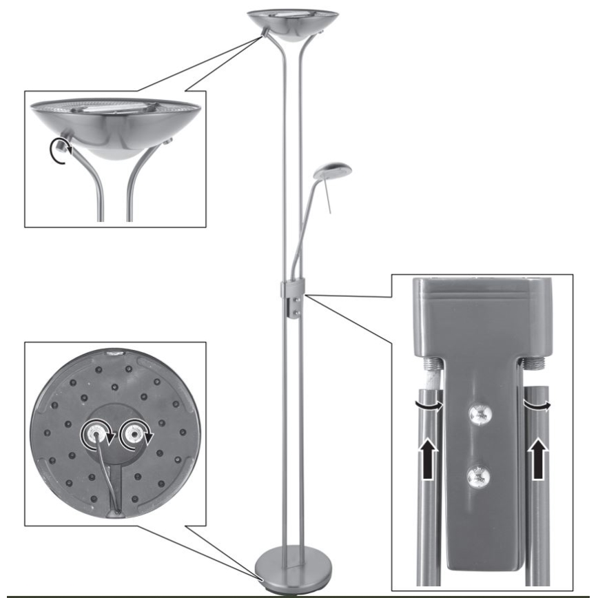 Emil Lux - Stmívatelná stojací lampa 1xR7s/230W/230V + 1xG9/28W/230V