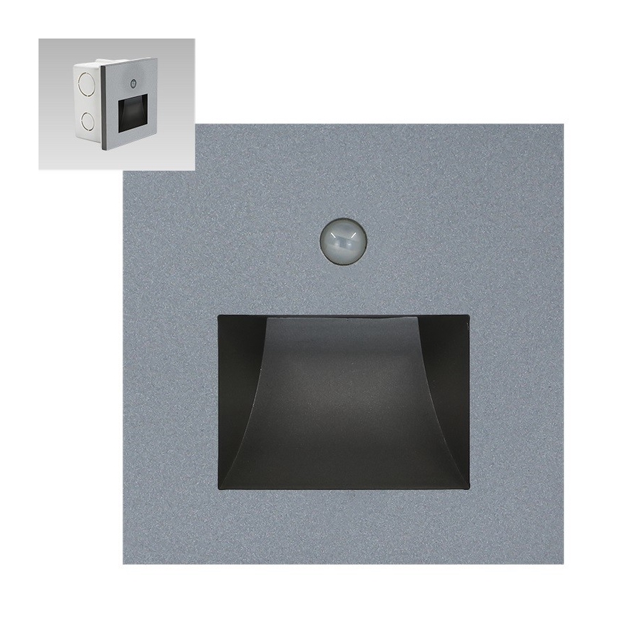 Emithor 70416 - LED Schodišťové svítidlo se senzorem SUNNY LED/1W/230V 4000K šedá