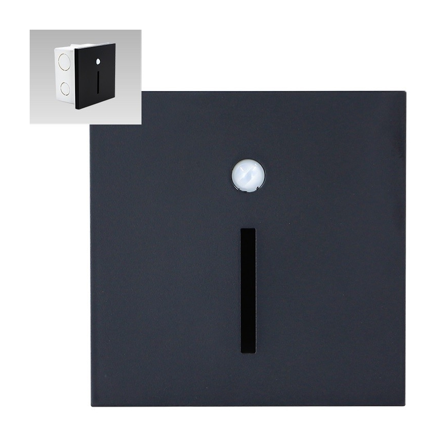 Emithor 70430 - LED Schodišťové svítidlo se senzorem LINE LED/1W/230V černá