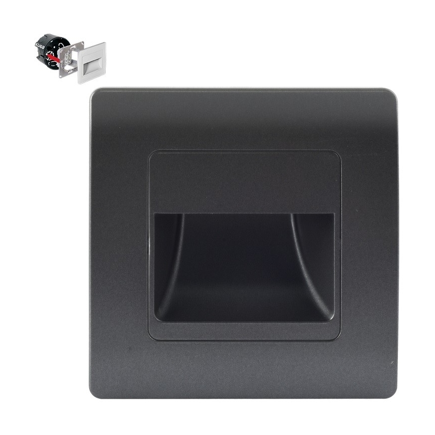 Emithor 70438 - LED Schodišťové svítidlo STEP LIGHT LED/1W/230V 4000K černá