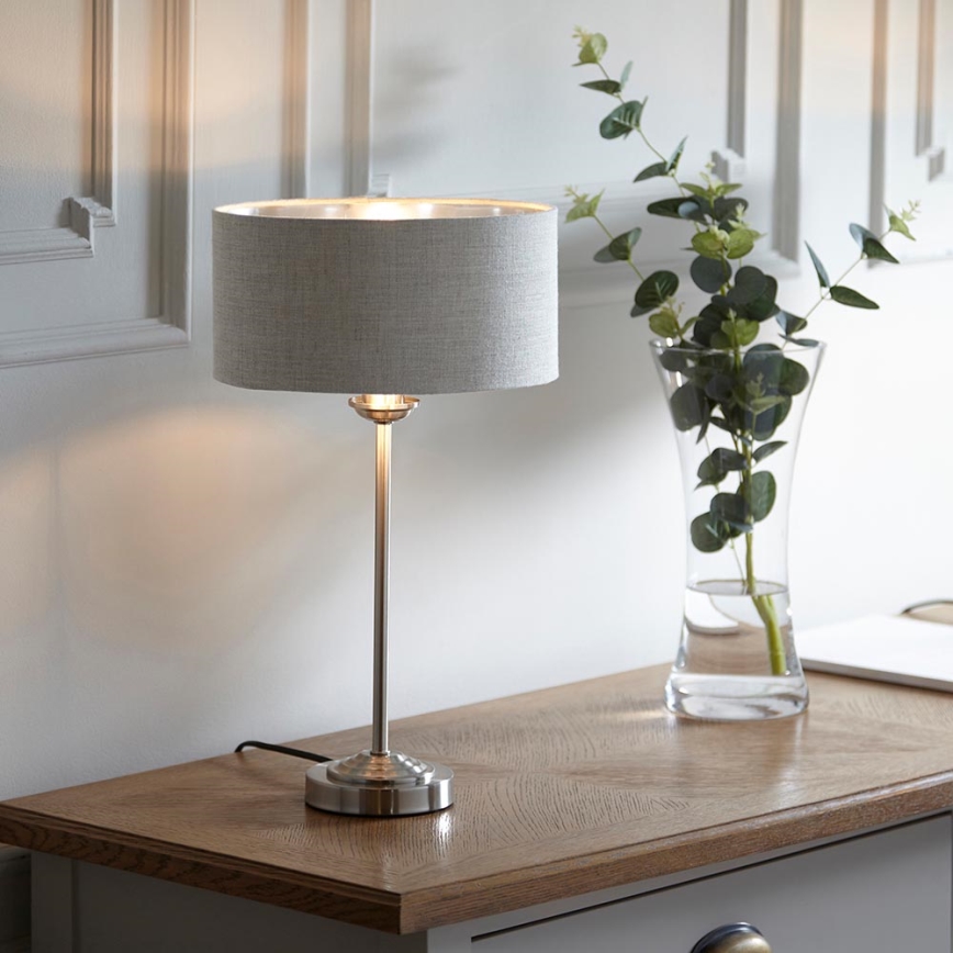 Endon 100646 - Stolní lampa HIGHCLERE 1xE14/7W/230V béžová/matný chrom pr. 25 cm